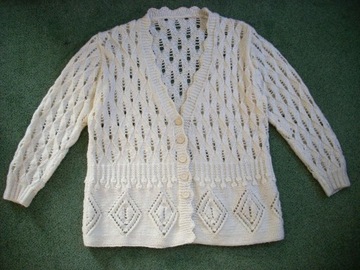 Piękny Ciepły Sweter Robiony na drutach 46 48