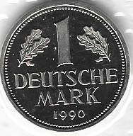 Niemcy 1 mk.1990 F (mennicza)