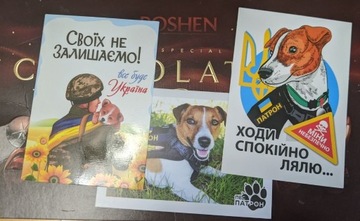 Ukraina komplet 3 kartek Pies Nabój Patron!!!