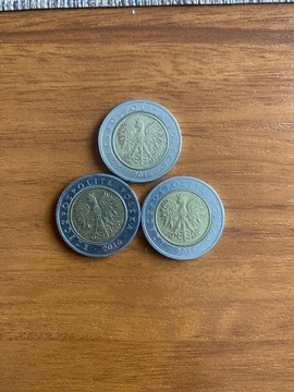 3 x 5 złotych - 2016 rok