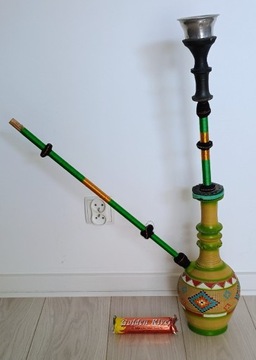 Oryginalna shisha, bongo do palenia, fajka wodna duża 80 cm ręcznie robiona