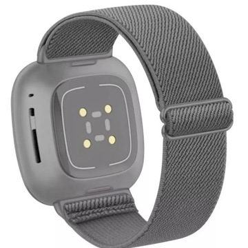 G121A_Pasek nylon elastyczny Fitbit Versa3/4 SZARY