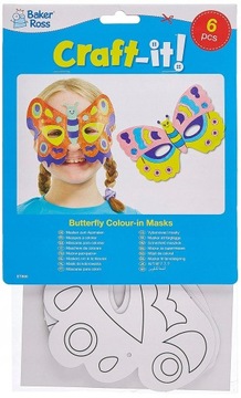 Maski motyla do samodzielnego kolorowania 3 sztuki