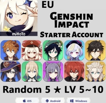 Konto Genshin impact randomowa 5 gwiazdkowa postać