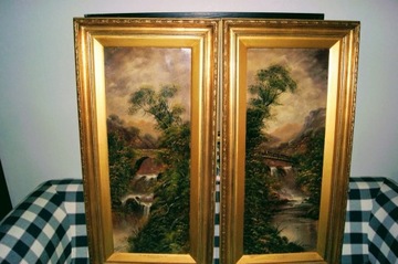 2 dekoracyjne Obrazy Olejne z 18 wieku ,W.Collins 