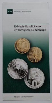 Folder 10 zł 2019-100-lat Uniwersytetu Lubelskiego