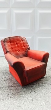 Rzadki czerwony fotel dekoracja Sindy vintage 