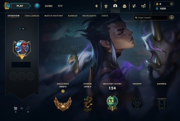 Konto League of Legends GOLD 2 65WR EUW HANDLVL 