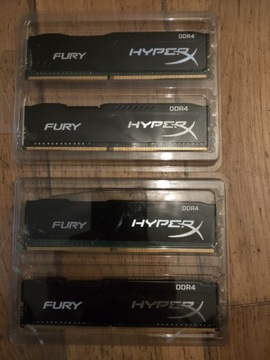 Pamięci RAM 4x8GB32GB 2400MHz FURY HYPERX jak NOWE