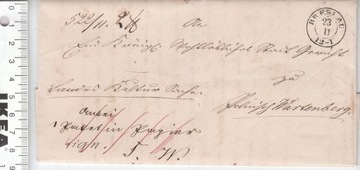 Niemcy BRESLAU Wartenberg koperta list 1847 rok