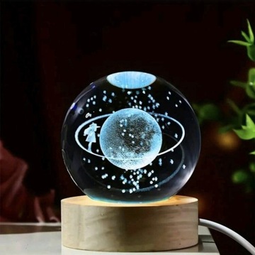 Kryształowa Kula LED 3D z Gwiaździstym Niebem
