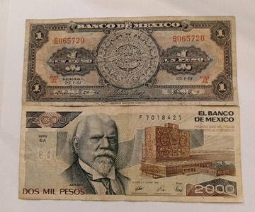 Banknoty Meksyk 2 szt.