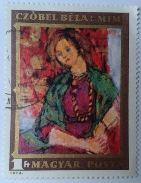 Znaczek pocztowy obrazy malarstwo Węgry 1974
