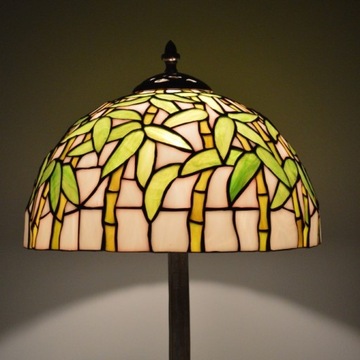 Lampa witrażowa bambus, wzór tiffany, lampka nocna