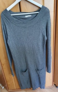 Sukienka Sweter 40/42 L siwa, prawie nowa