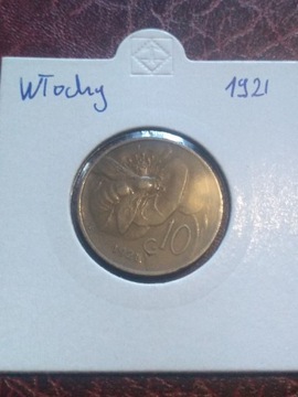 Moneta Włochy 10 centesimi 1921