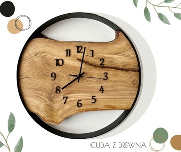 Zegar w obręczy 35 cm z drewnianą deską - wybór!
