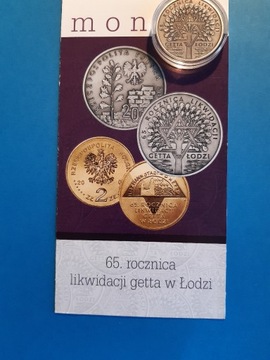20 zł 65 Rocznica Likwidacji Getta w Łodzi 2009 r.