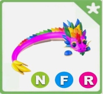 Adopt me! Rainbow dragon neon, fly, ride