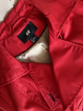 Trencz H&M 36 czerwony cienki płaszczyk