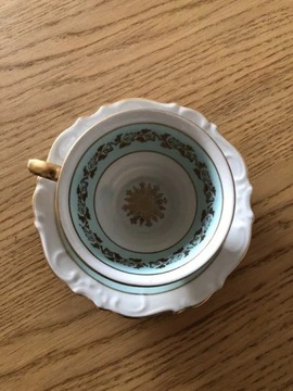 2 duety filiżanka i talerzyk - złocona porcelana Bavaria vintage/antyk