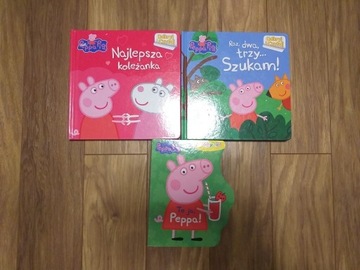 Świnka Peppa zestaw książki puzzle figurki gazetki