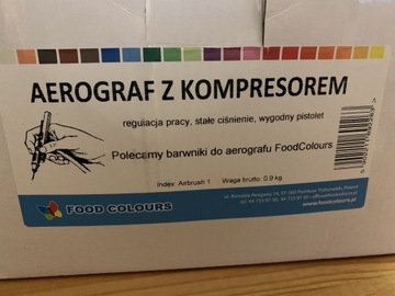 Aerograf z kompresorem + barwniki