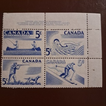 Kanada  5  cents 1957  sport czyste z klejem