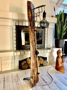 Lampa drewno stojąca wisząca loft shou sugi ban