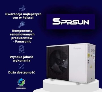 Pompa Ciepła SPRSUN Monoblok 12kW Sprężarka Panaso