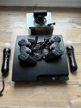 PlayStation 3 Slim 160GB | 2 pady | 2 move | Kamerka |6 Gier | Stan Idealny