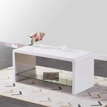 Elegancki stolik kawowy GOLDFAN,biały,100x45x45 cm