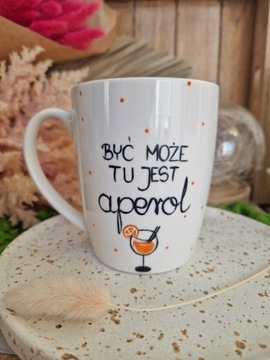 Kubek aperol ręcznie malowany Art&Books