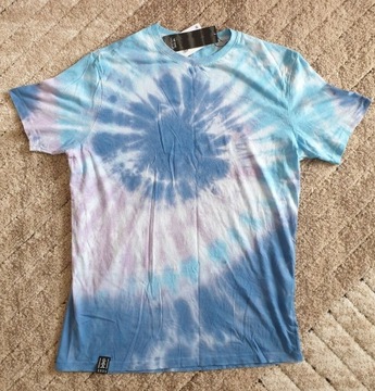 Koszulka męska tie dye niebieska t-shirt sinsay L