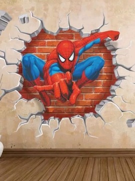 Naklejka na ścianę 45x50 Spiderman Pająk 3D