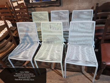 Krzesła ogrodowe ze sznurkową plecionką