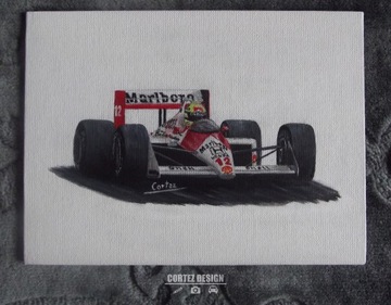 Obraz Ayrton Senna McLaren MP4/4 18x24cm akryl