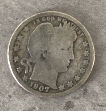 1/4 dolar quarter dollar 1907 Barber