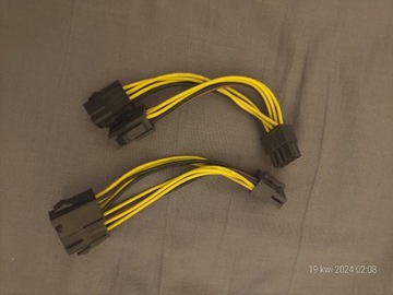 Kabel do zasilacza przejściówka 6pin na 8pin pci-e