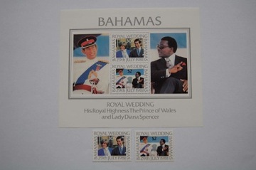 Bahamy Mi 480-81+bl.33** ślub księ. Karola i Diany