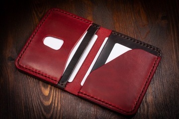 Ręcznie wykonany portfel ze skóry - Card Case V
