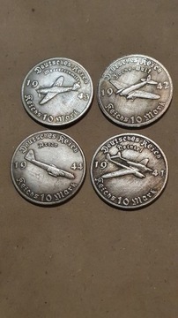 Stare monety zestaw Hitler nsdap mark wykopki ss Niemcy mark reichsmark