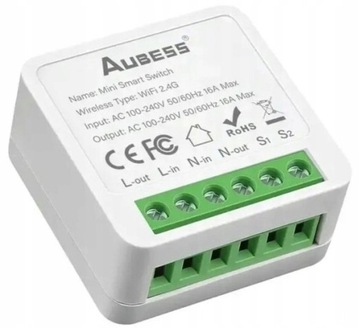 aubess przełącznik tuya wifi mini smart switch 16A