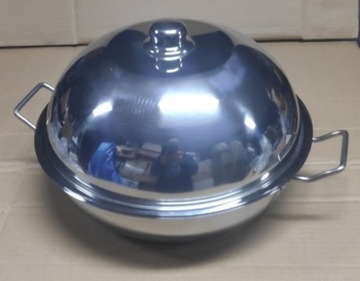 Wok stalowy z kopułą 32cm