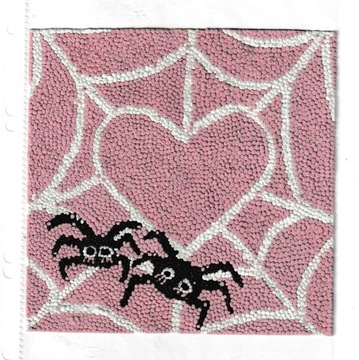 obraz z plasteliny - spiderheart 15x15cm