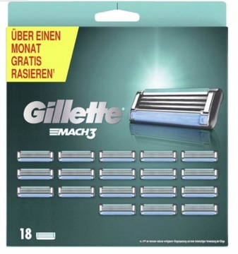 ORYGINAŁ Wkłady do maszynki Gillette Mach3 18 sztuk