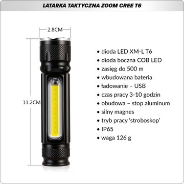 Latarka LED metalowa IP65