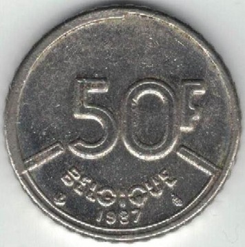 Belgia 50 franków francs 1987 Q  22,5 mm nr 1