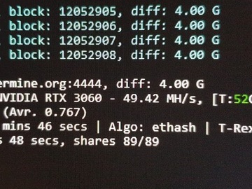 Koparka kryptowalut RTX 3060 ODBLOKOWANA 50Mh/s