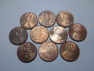 V/3  USA  CENT 2022,21,20,18,16,08,06,00,1993,82